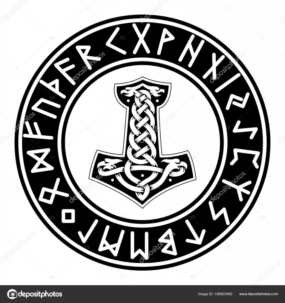 Mjollnir. Futhark. Rune — Stock Vector © ttd1387 #166803480