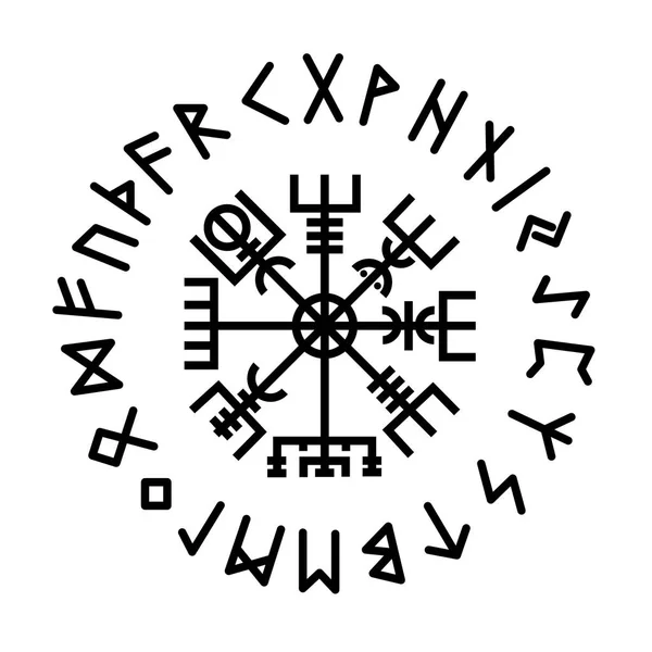 Vegvisir runes Algiz — Stock Vector