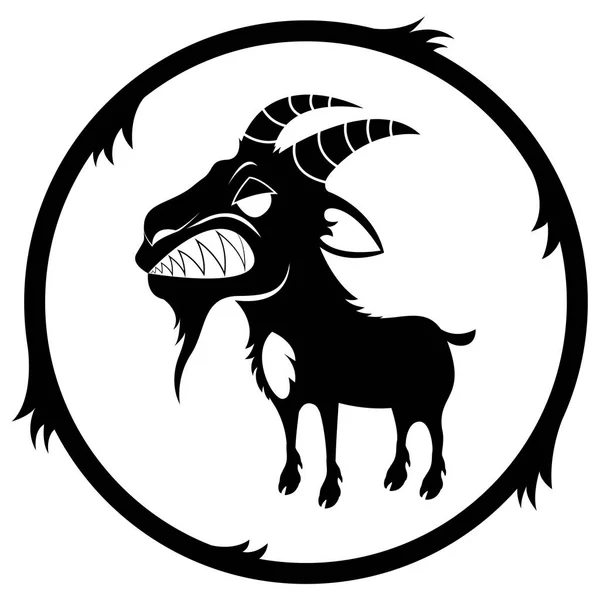 Black Evil Goat — Stock Vector