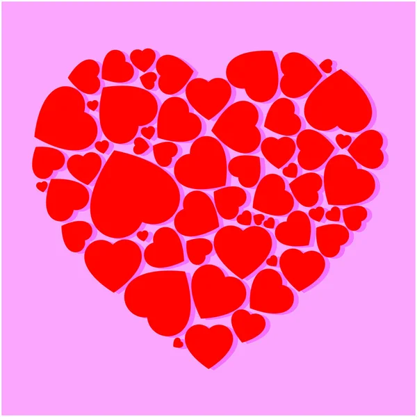 Red Heart Background Valentine Day — Stock Vector