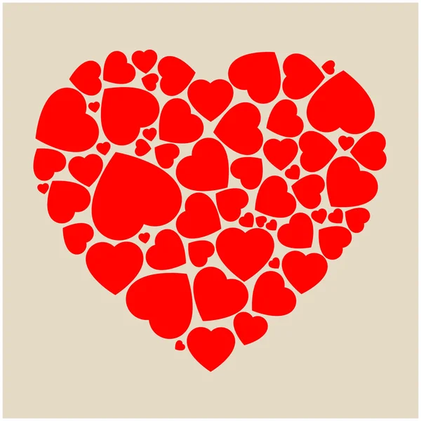 Coeur Rouge Contexte Saint Valentin — Image vectorielle