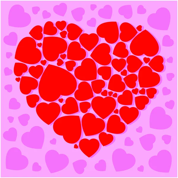 Corazón Rojo Antecedentes Día San Valentín — Archivo Imágenes Vectoriales