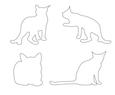 Beyaz arka plan üzerinde vektör yolları kedilerin ayarla