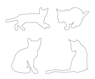 Beyaz arka plan üzerinde vektör yolları kedilerin ayarla