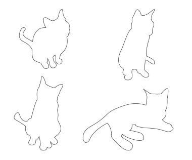 Beyaz arka plan üzerinde vektör yolları kedilerin ayarla