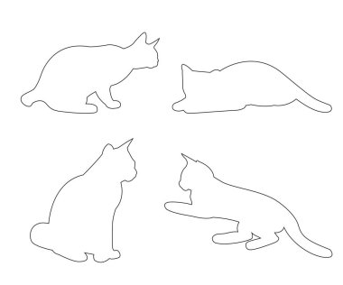 Beyaz arka plan üzerinde vektör yolları kedilerin ayarla