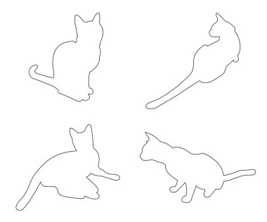 Beyaz arka plan üzerinde vektör yolları kedilerin ayarla