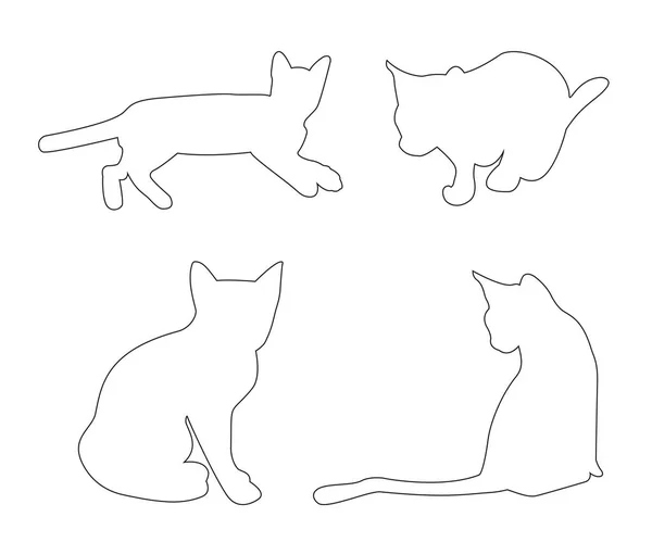 Vectores de los gatos establecidos en el fondo blanco — Vector de stock