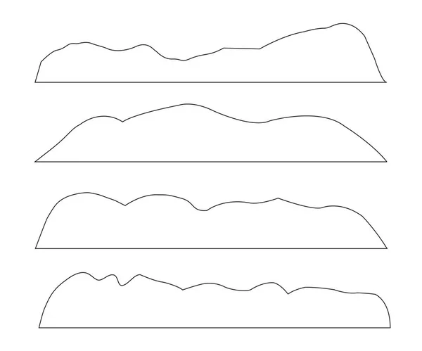 Векторные пути гор на белом фоне — стоковый вектор