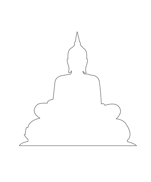 Calea lui Buddha pe fundalul alb — Vector de stoc