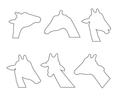 Zürafa yolu beyaz arka planda ayarlanır