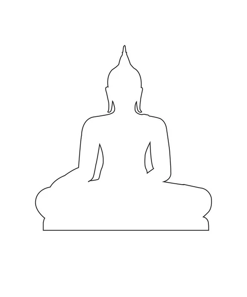 Buddha elérési utat, a fehér háttér — Stock Vector