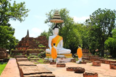 Eski Buda heykeli tapınağında ayutthaya, Tayland