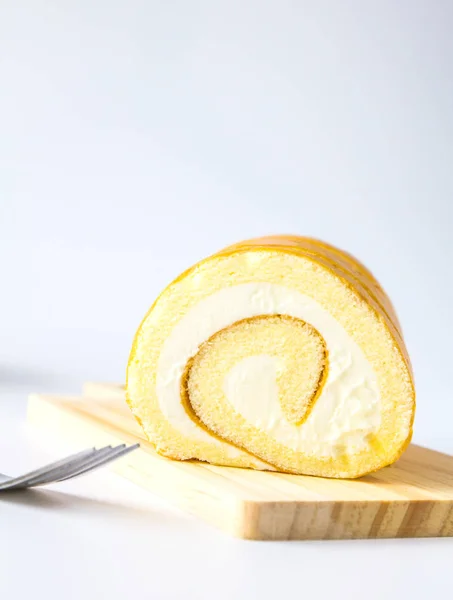 Swiss roll on white background. — Stock Photo, Image