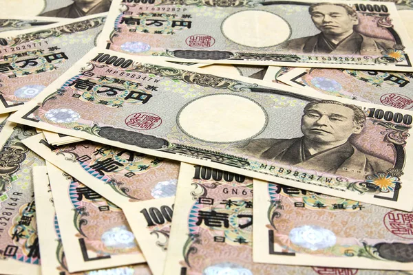 Dez mil contas de iene japonês — Fotografia de Stock
