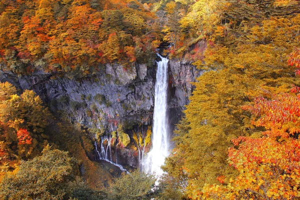 秋の紅葉シーズン、日光華厳の滝. — ストック写真