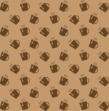 Sıcak çay bardağı simgesi desen arka plan, vektör çizim backgro