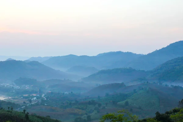 Mountains View from Phu Huay Isan in Nong Khai, Thailand. — Stock Photo, Image