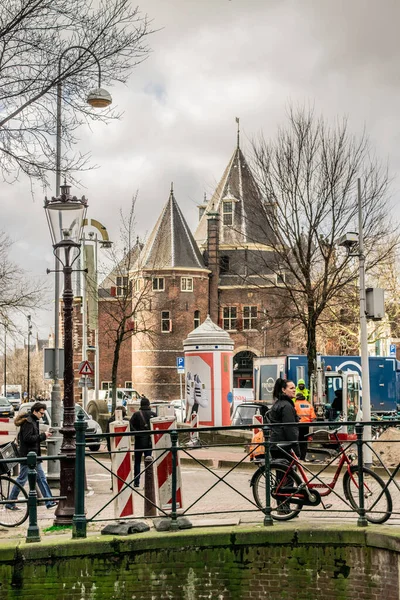 Waag Budynku Nieuwmarkt Amsterdam Holandia — Zdjęcie stockowe