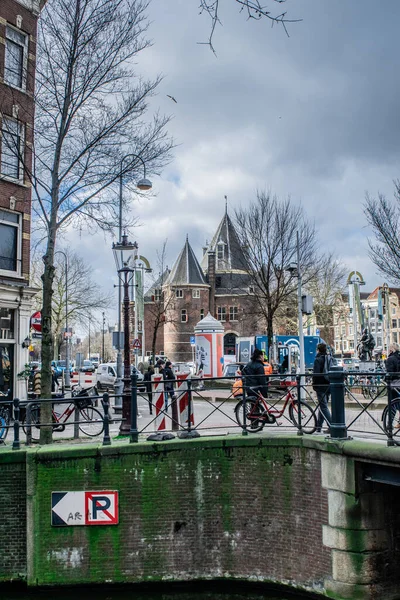 Waag Budynku Nieuwmarkt Amsterdam Holandia — Zdjęcie stockowe