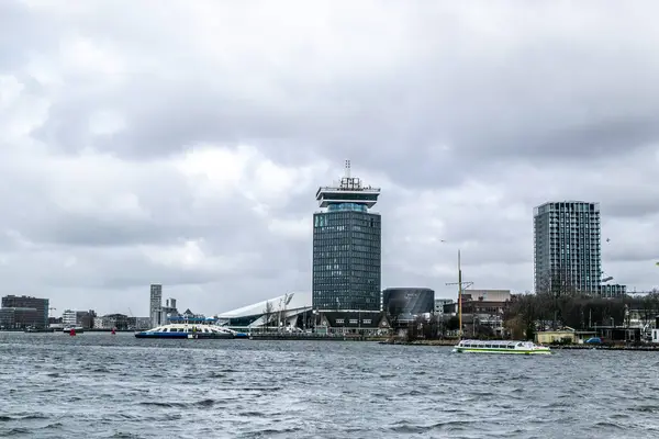 Amsterdam Februari 2020 Dam Tower Met Dam Lookout Amsterdam Noord — Stockfoto