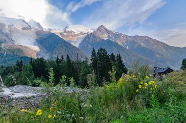 Chamonix 'den La Jonction des Bossons' a yürüyüş. Mont Blanc Massif, Fransız Alpleri, Chamonix, Bosson Buzulu, Fransa, Avrupa.