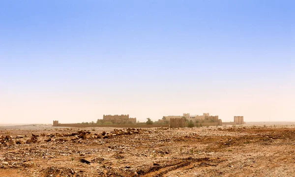 Písečná Poušť Zapadá Znečištění Sahara Morocco Jarní Den — Stock fotografie