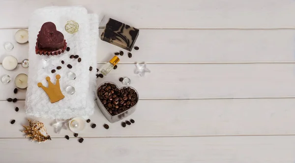 Tratamiento Chocolate Real Spa Café Masaje Como Regalo Toalla Blanca — Foto de Stock