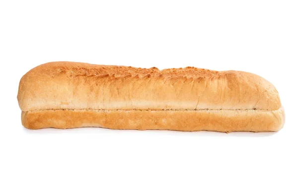 Pão de hambúrguer alongado no fundo branco — Fotografia de Stock