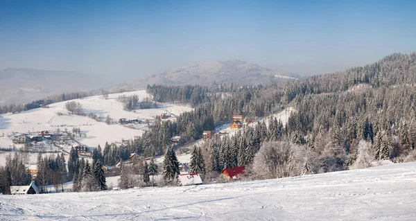 Paisagem de inverno de Beskid Slaski — Fotografia de Stock