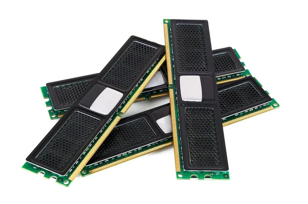 Modern computer memory modules with black radiator — Stock Photo, Image