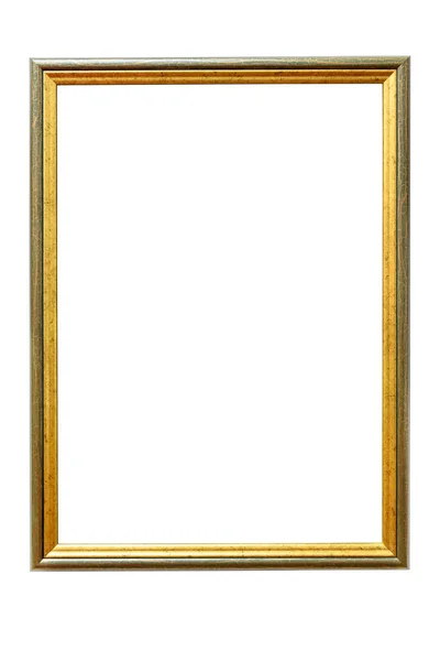 Green wooden picture frame on white background — Stock Photo, Image