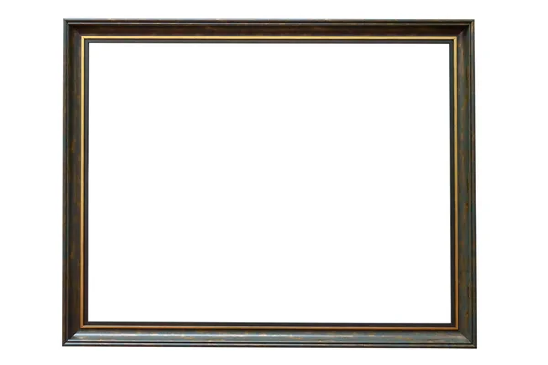 Зелена дерев'яна рамка зображення на білому тлі — стокове фото