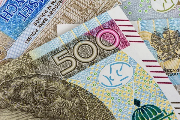 500 ズウォティ紙幣のクローズ アップ — ストック写真