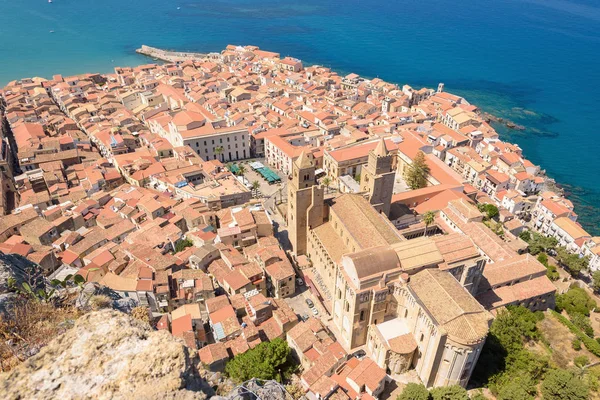 Aerial view of the Cefalu old town — Stock Photo, Image
