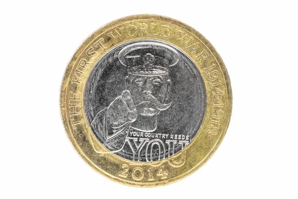 Closeup of british 2 pounds coin — Stock Photo, Image