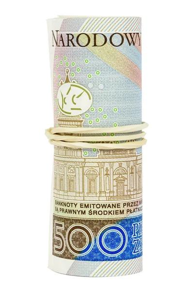 Польська банкноти 500 Pln прокату з гуми — стокове фото