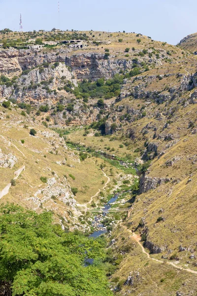 Garganta do rio Gravina di Matera — Fotografia de Stock