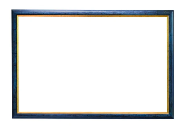 Blue wooden picture frame on white background — Stock Photo, Image