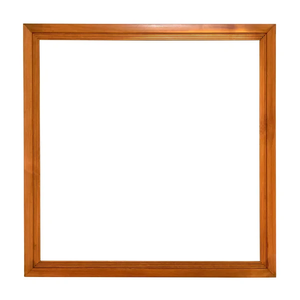 Square wooden picture frame on white background — Stock Photo, Image