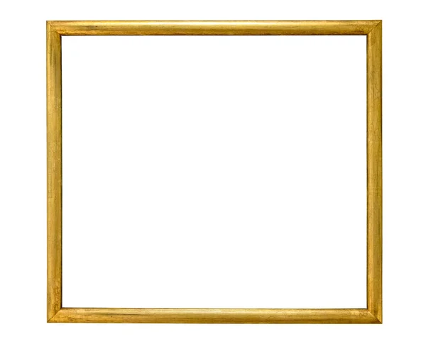 Moldura decorativa de ouro isolado no branco — Fotografia de Stock