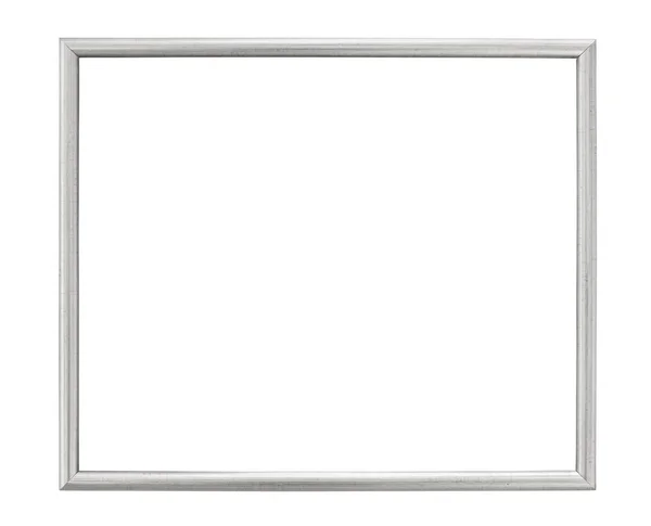Silver colored picture frame on white background — Stock Photo, Image