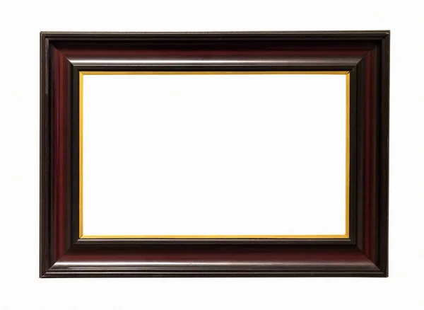 Moldura de imagem de madeira escura no fundo branco — Fotografia de Stock