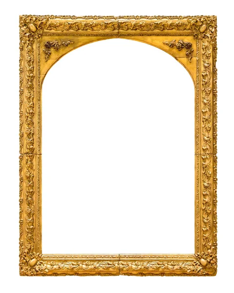 Golden decorative picture frame isolated on white — Stock Photo, Image