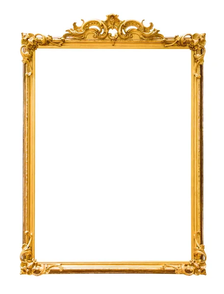 Golden decorative picture frame isolated on white — Stock Photo, Image