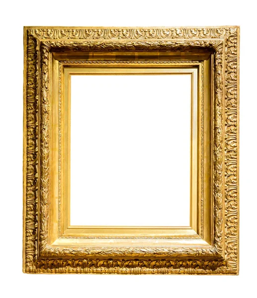 Quadro decorativo dourado isolado no branco — Fotografia de Stock