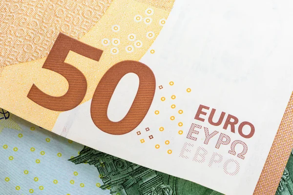Zbliżenie Banknot 50 euro — Zdjęcie stockowe