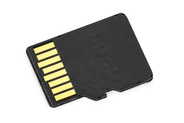 Blank micro SD memory card on white background — Stock Photo, Image