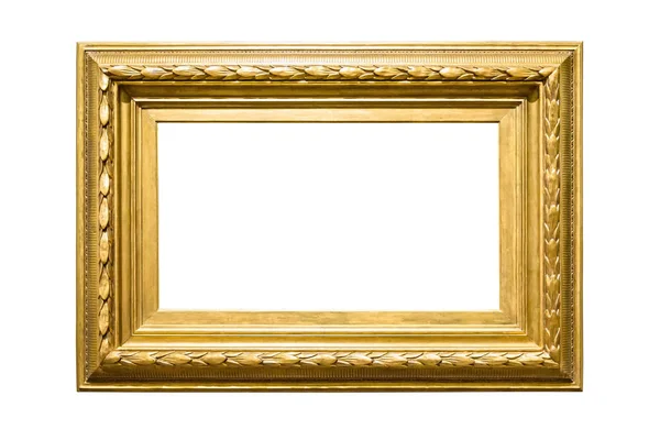 Paysage cadre décoratif doré sur fond blanc — Photo