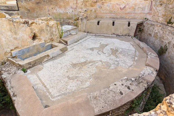 Latrine in de Villa Romana del Casale — Stockfoto